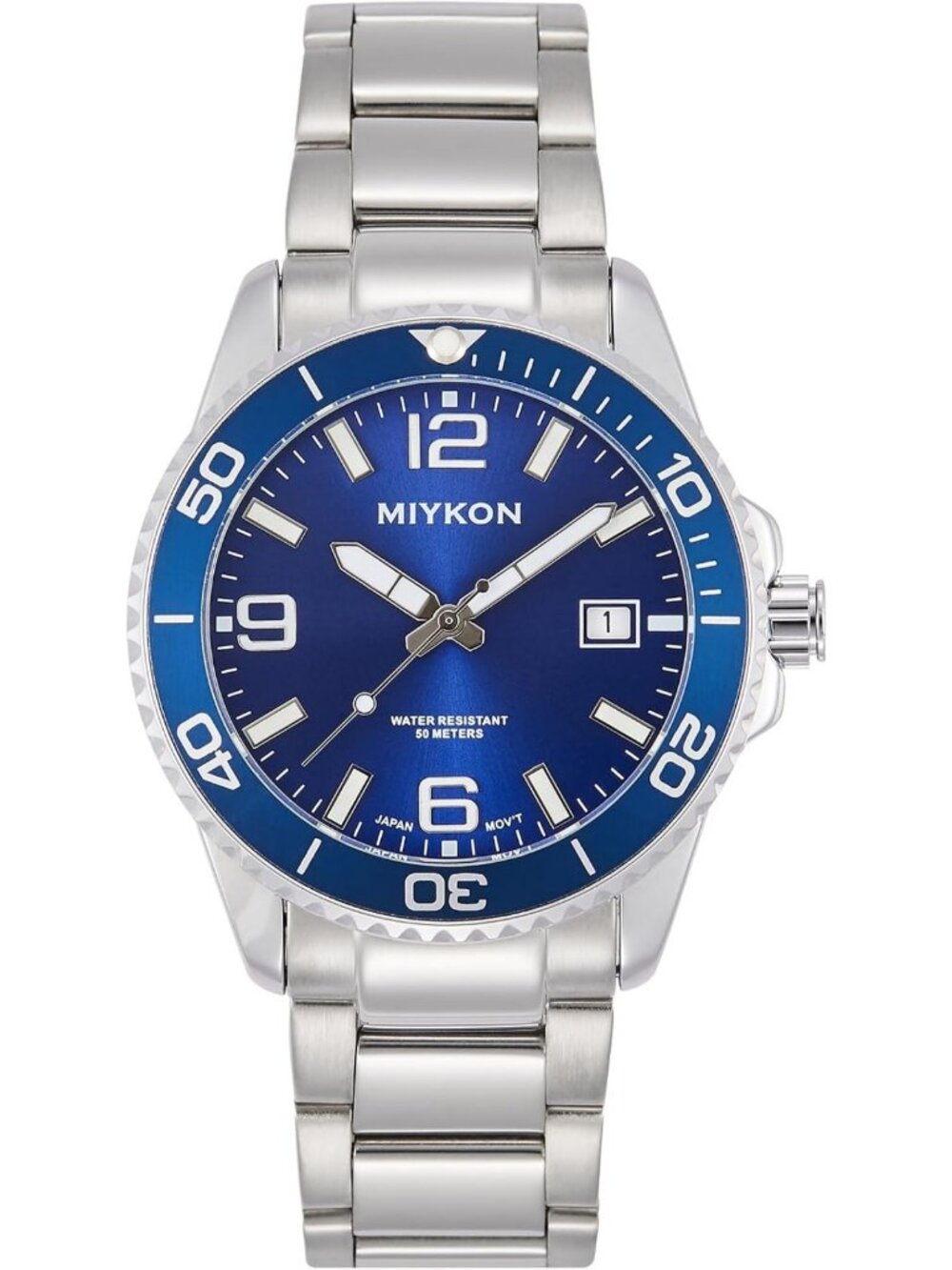 Men's Luminous Sports Dive Watch with Quickset Date & Rotating Bezel